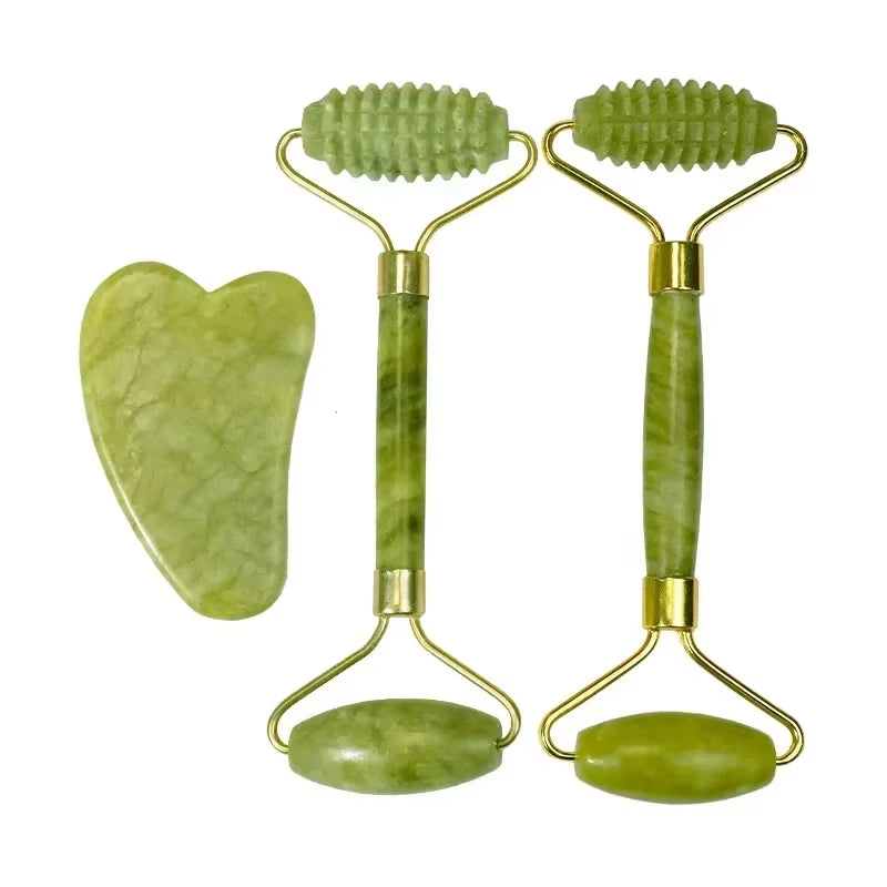 Natural Stone Massage Face Jade Roller Gua Sha Massage Tool Set for SPA Body Visage Rouleau De Massage Rouleau Visage